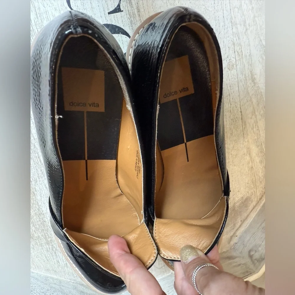Dolce Vita Shiny Black Loafers size 9 - Picture 9 of 12